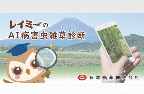 日本農薬、稲の病害虫を診断できるスマホアプリ「レイミーの AI病害虫雑草診断（水稲版）」配信