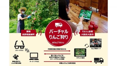 スマートグラスでの「バーチャルりんご狩り体験」、「Osaka Food Lab」で11月15日実施