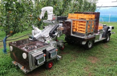 農研機構、立命館大学、デンソーが無人走行型果実収穫ロボットを開発