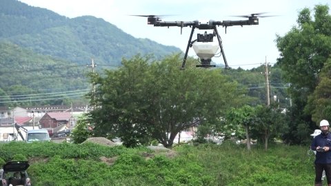 ドローンと圃場監視システムを活用したジャンボタニシ対策実験を実施