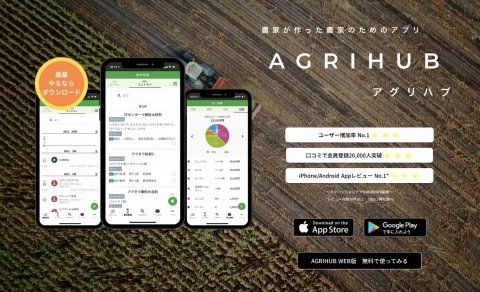 農業管理アプリ「Agrihub」、地図上で圃場管理ができる「農作業マップ」が追加