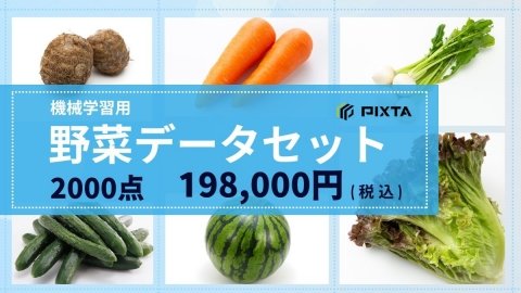 PIXTAが機械学習用「野菜画像データセット」を販売開始、日本で一般的な野菜40種を提供